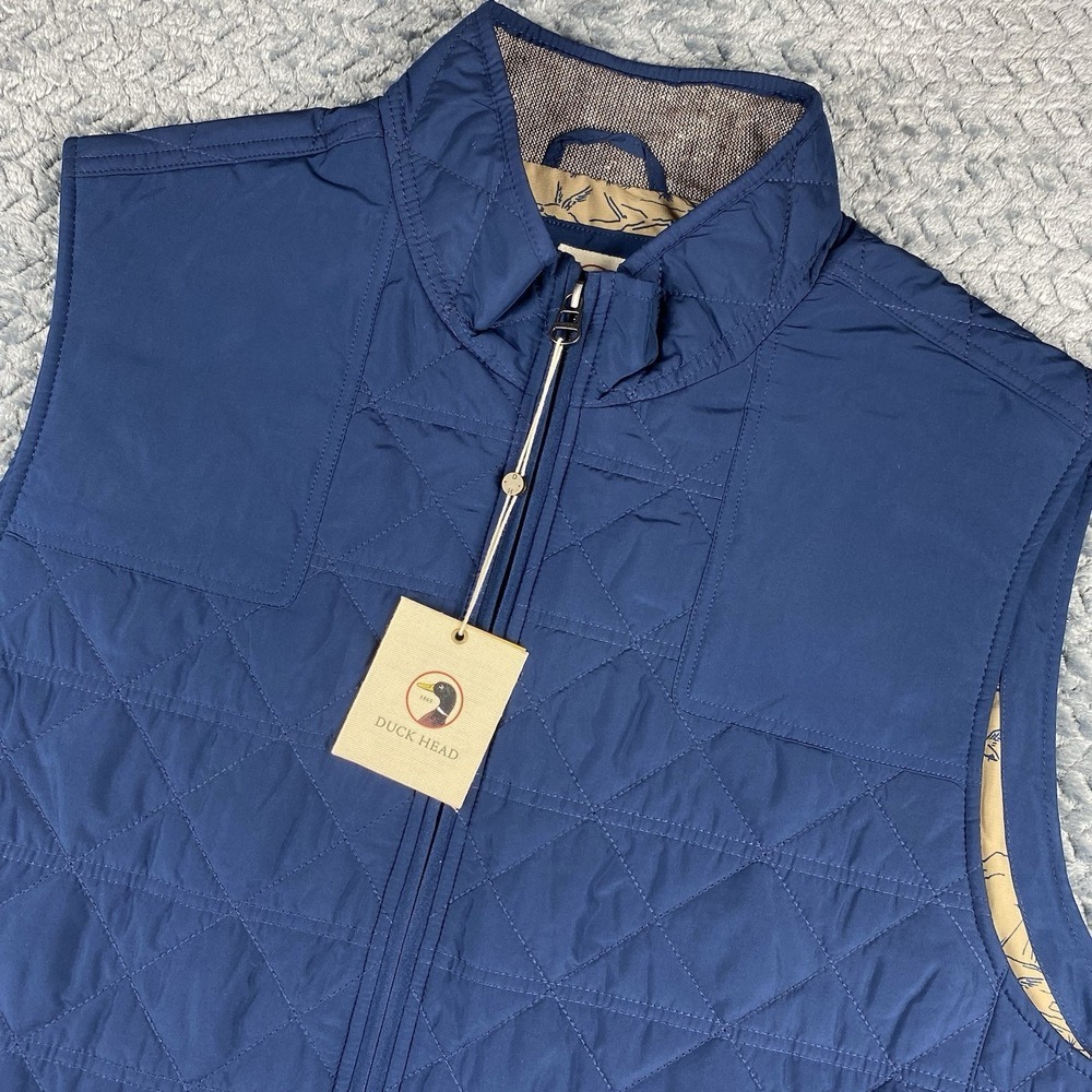 Duck Head NEW Fremont Performance Quilted Vest Royal Navy Size XL NWT $188